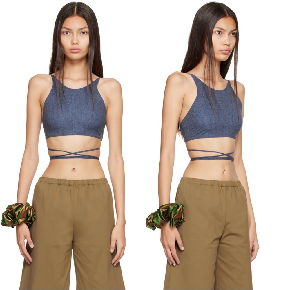 Maryam Nassir Zadeh Blue Crop Top Camisole, MNZ